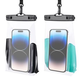 HAISSKY 2Pack Wave Design Large Capapcity Waterproof Phone Bag Swimming Surfing Earphone Cards Passport Keys Storage Pouch