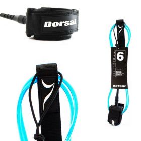 DORSAL Premium Surfboard 6 7 8 9 10 FT Surf Leash - Blue